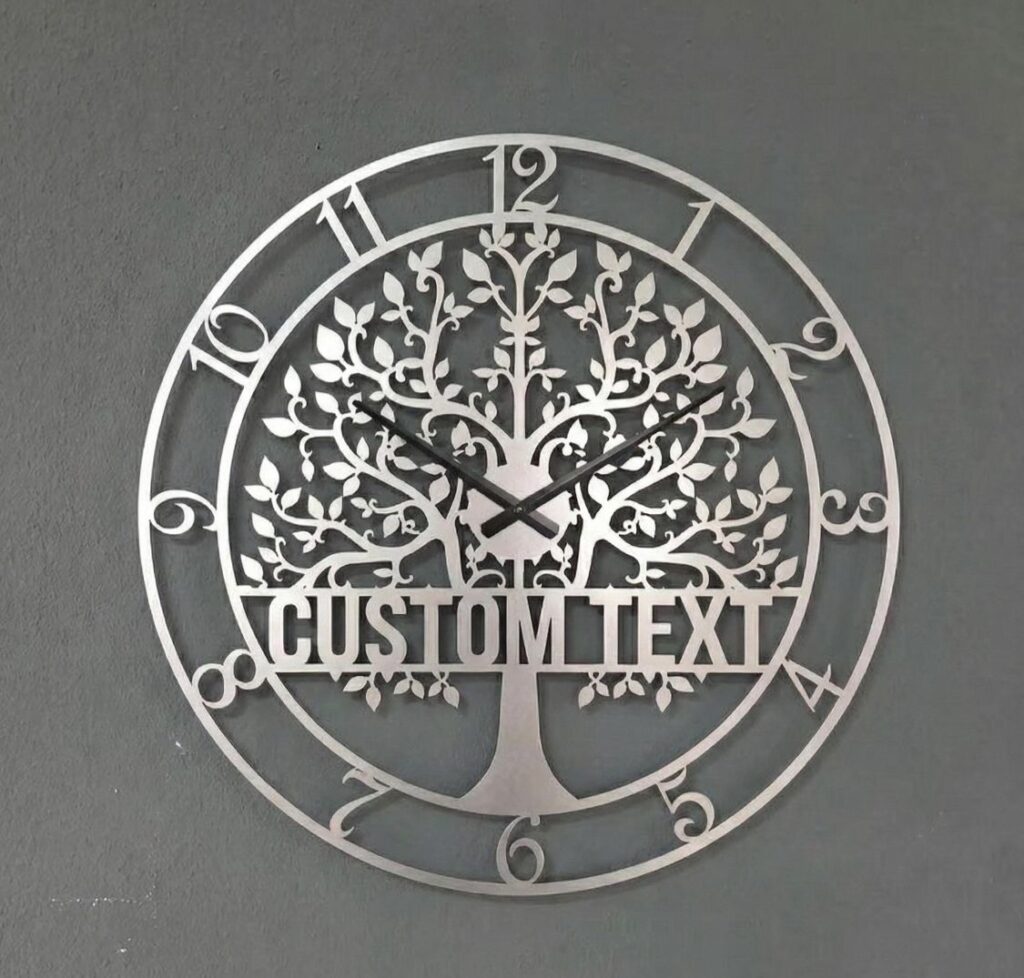 Personalised Tree of Life metal wall clock