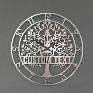 Personalised Tree of Life metal wall clock