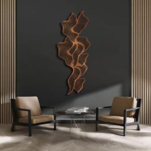 Leaf design metal wall art