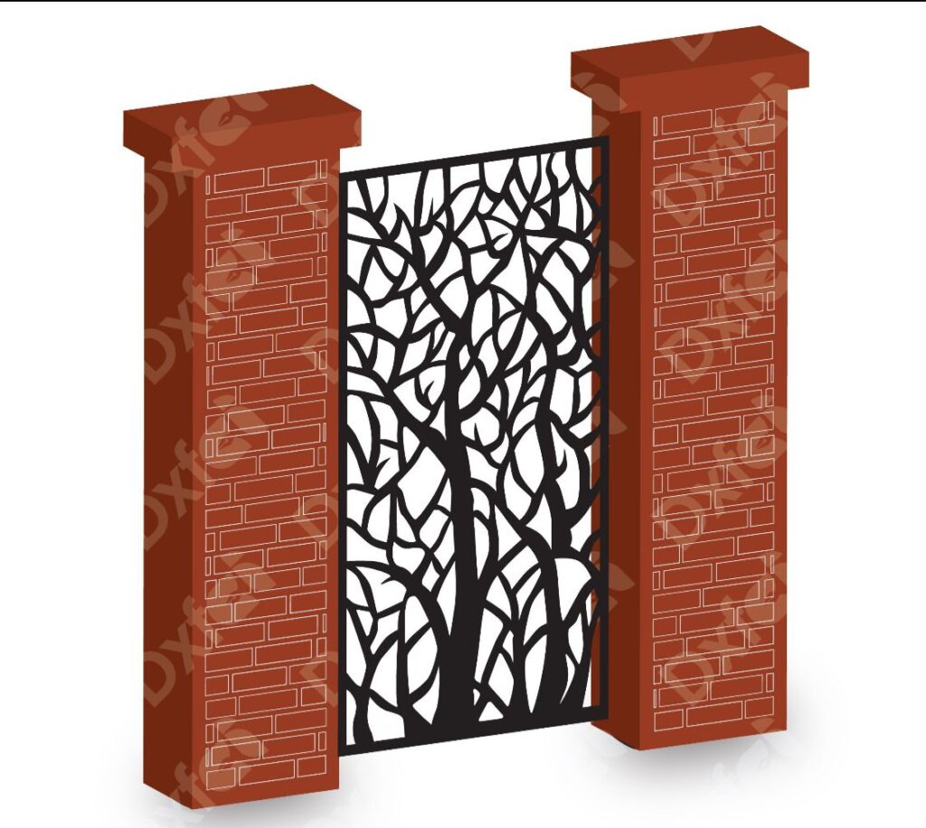 Roots of life- Decorative metal gate panel