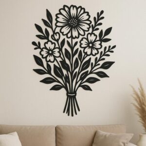 Bloom Silhouette – Symbol of Growth Metal Wall Art