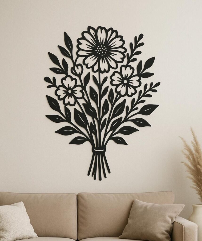 Bloom Silhouette – Symbol of Growth Metal Wall Art