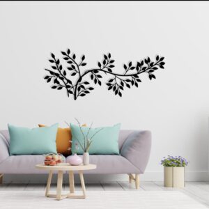 Metal tree branch wall art